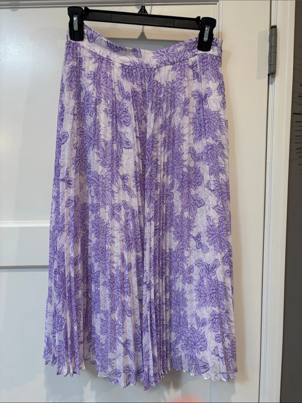 Whistles Pleated Floral Midi Skirt - Lavender - Picture 1 of 4